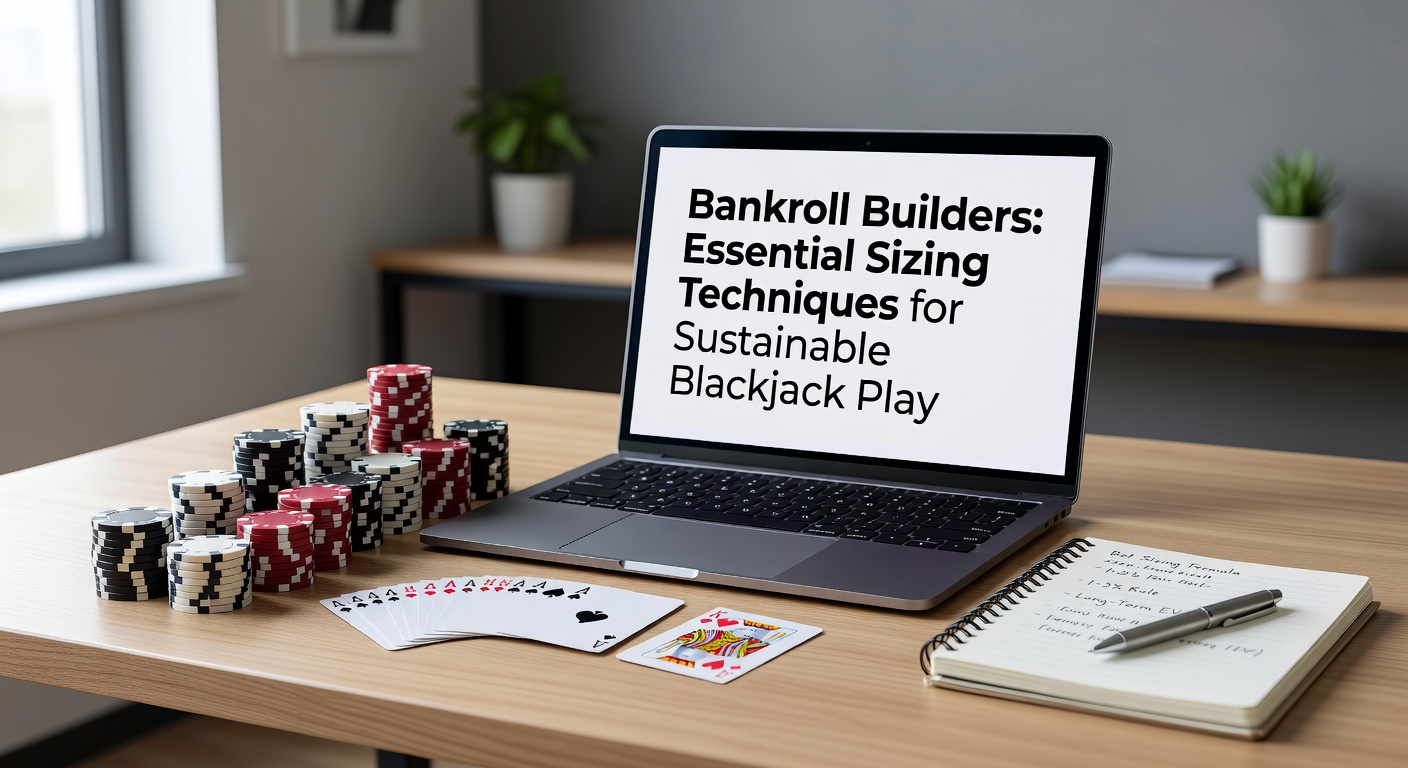 A detailed chart illustrating bankroll sizing strategies in blackjack, showing risk levels and bet units over time