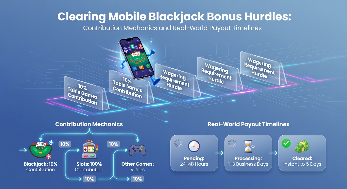 Timeline graphic showing stages from bonus clearance to payout receipt, including verification and processing delays
