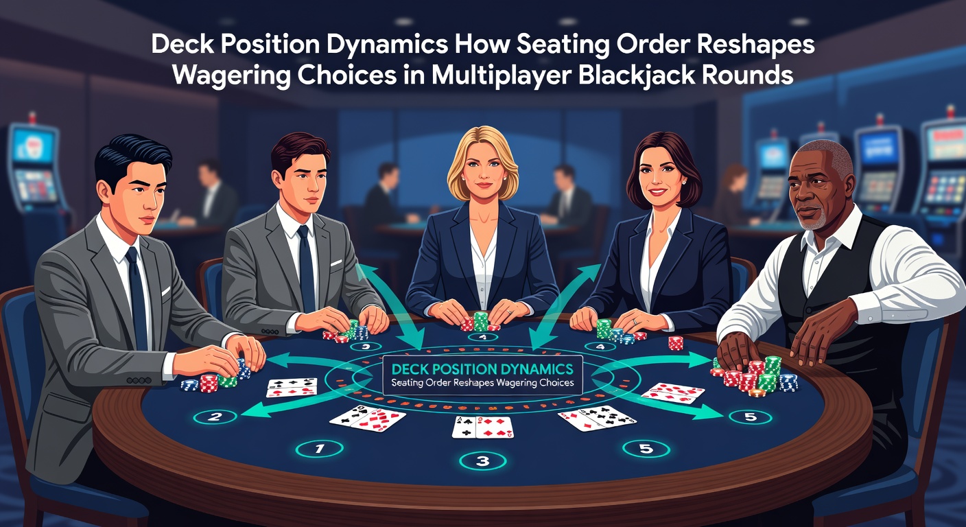 Visual breakdown of card visibility and betting adjustments across different blackjack seating positions