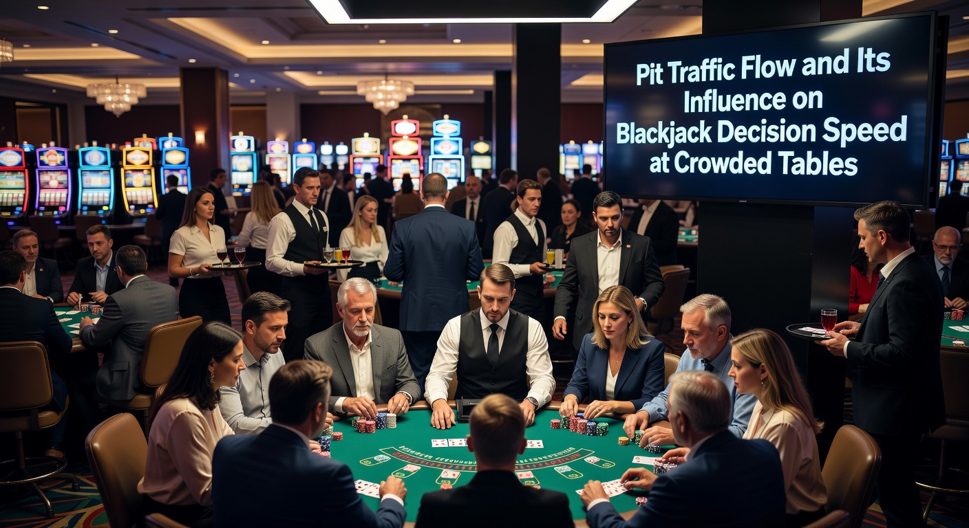 Casino pit area showing multiple blackjack tables with players and dealers managing crowded conditions