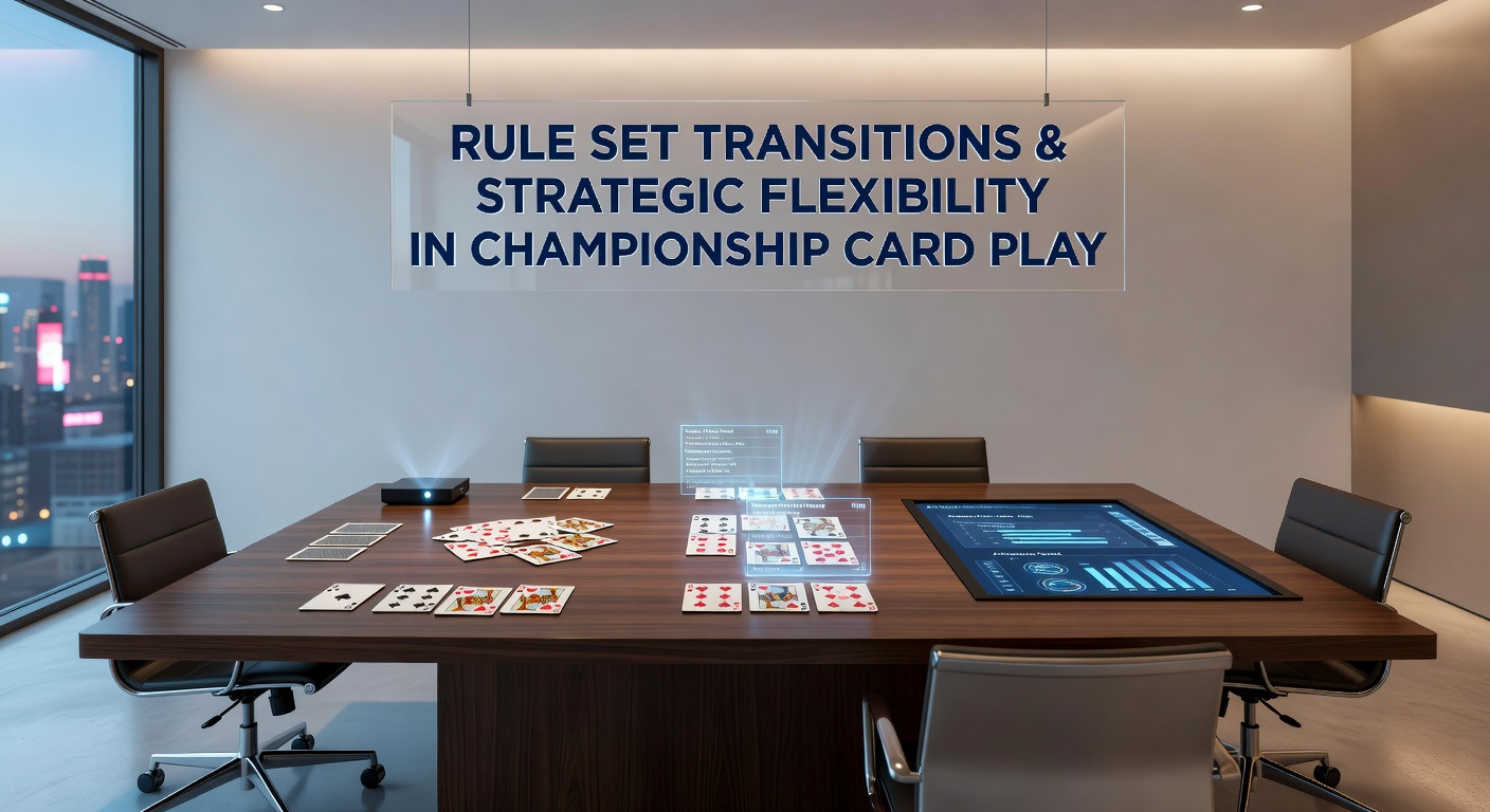 Blackjack tournament table with multiple rule variants displayed on digital screens showing different payout structures and deck configurations