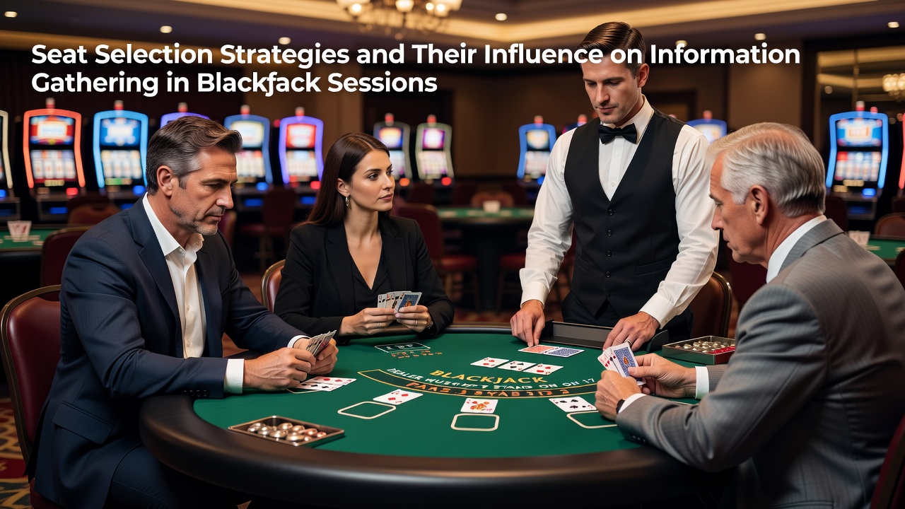 Blackjack table layout showing numbered seats from first base to third base with dealer position highlighted