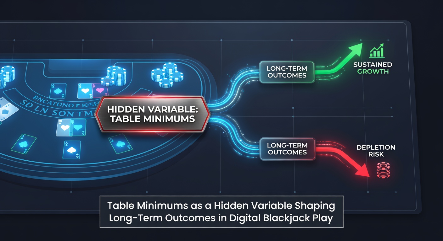 Digital blackjack interface showing various table minimum bet options on an online casino platform