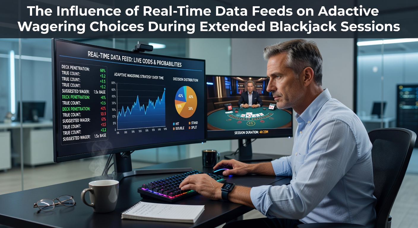 Real-time data analytics dashboard displaying live blackjack table metrics and player wagering adjustments