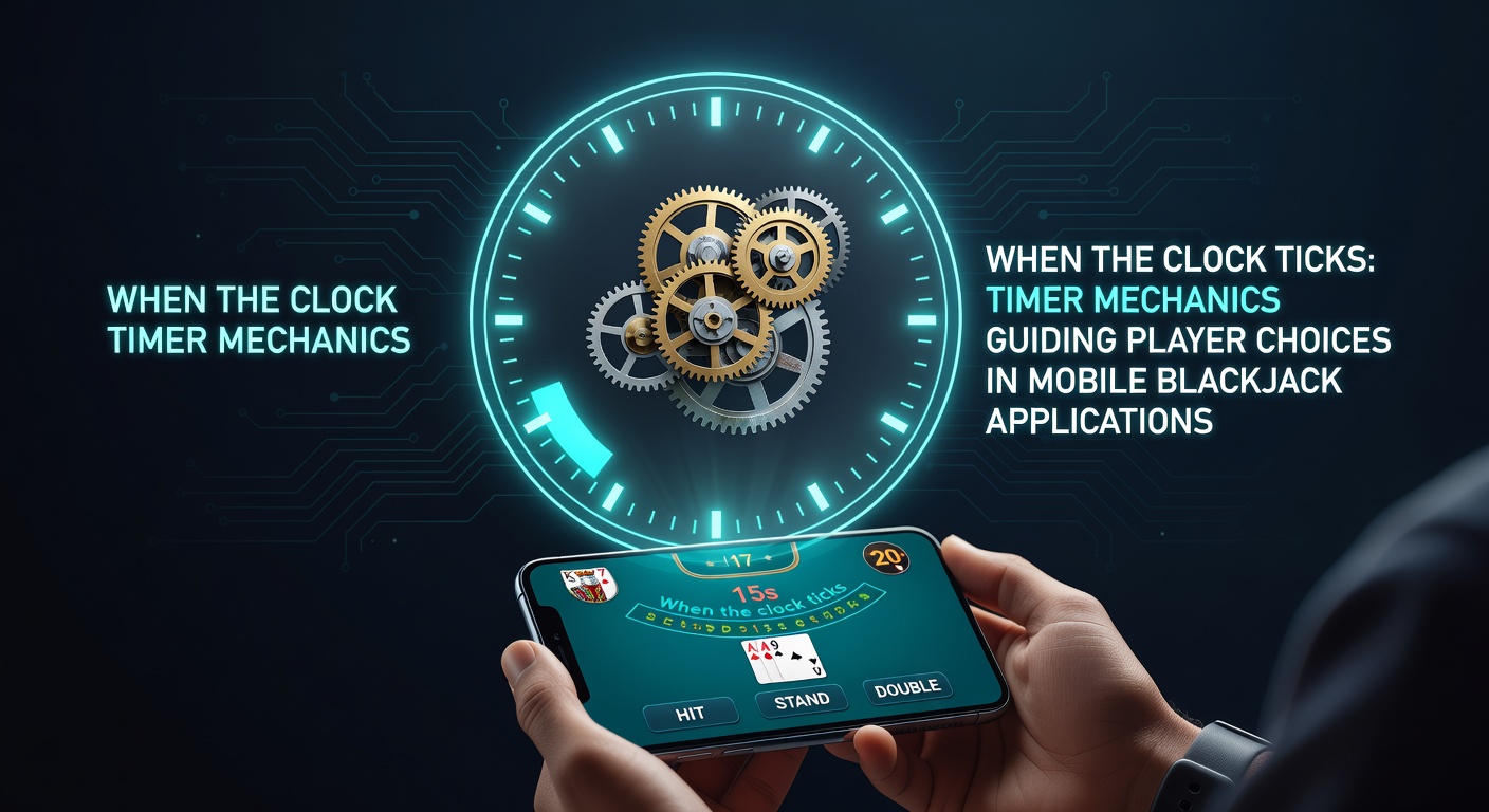 Close-up of mobile blackjack timer interface with strategy prompt overlay