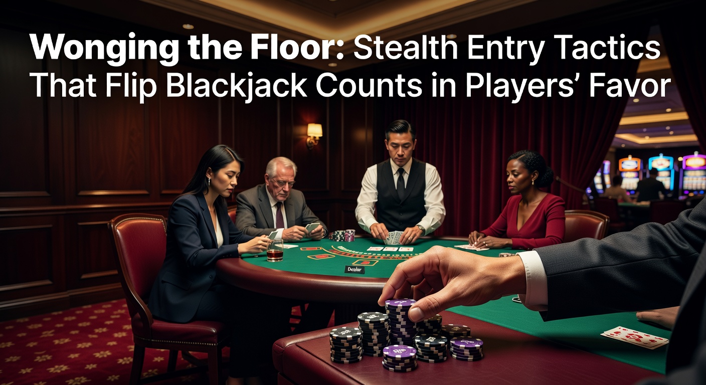 A crowded casino floor with players at blackjack tables, highlighting observers scanning for favorable counts