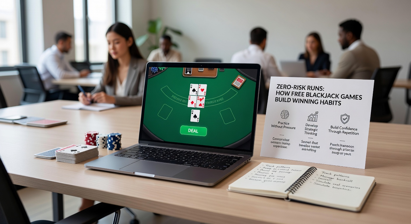 Close-up of a free blackjack interface displaying basic strategy chart overlay during a practice session, highlighting optimal moves for various hands